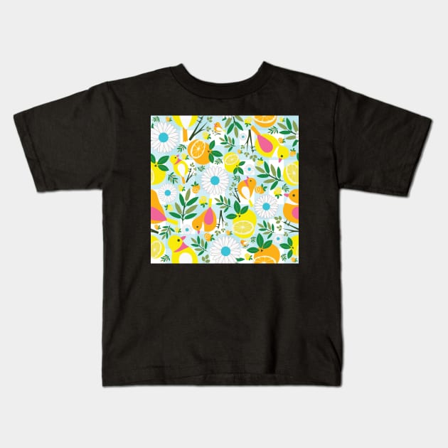 Spring Garden Party Kids T-Shirt by sarakaquabubble